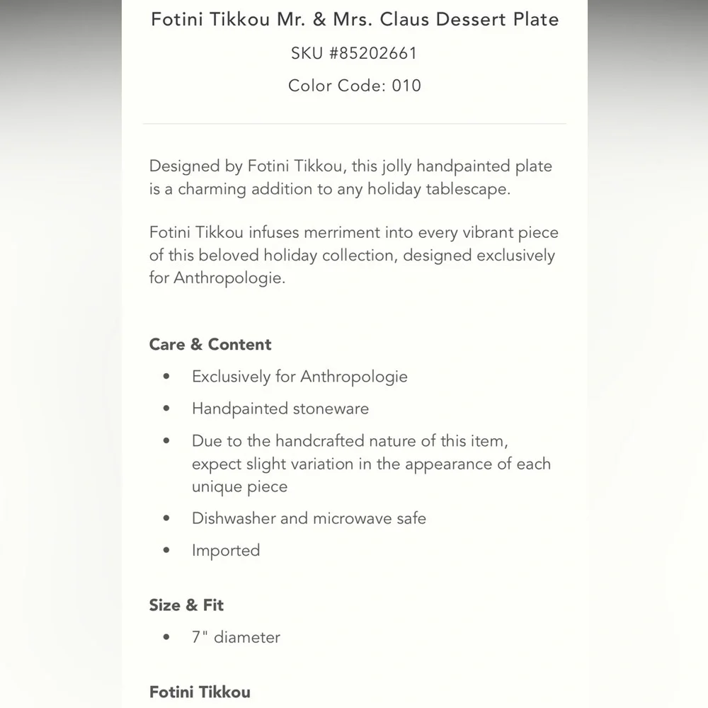 Fotini Tikkou Mrs Claus plate